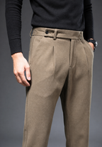 Pantalon homme décontracté coupe droite pinces polyvalent - Viktor