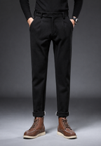 Pantalon homme décontracté coupe droite pinces polyvalent - Viktor