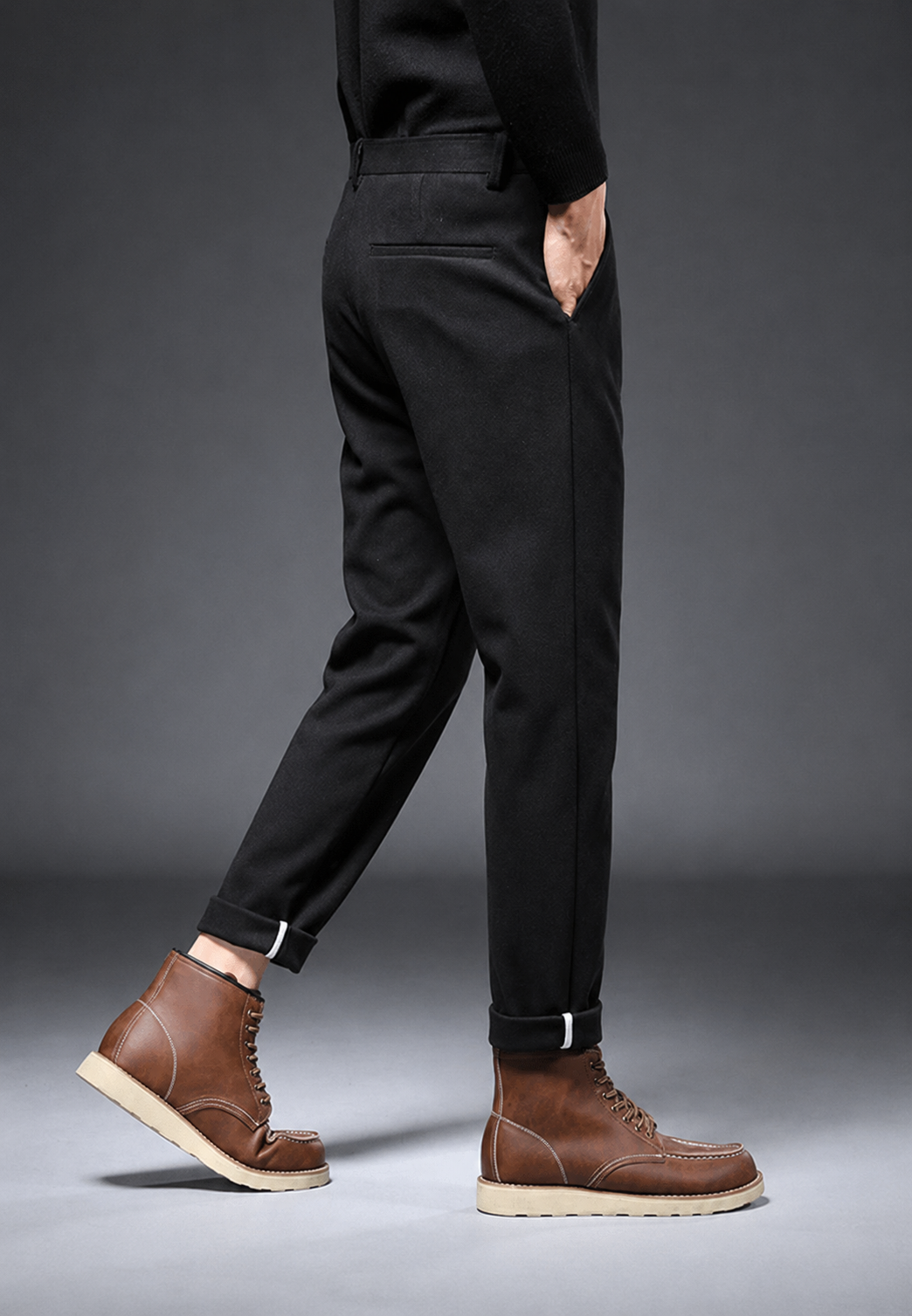Pantalon homme décontracté coupe droite pinces polyvalent - Viktor