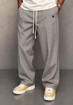 Pantalon large homme pinces taille ajustable coupe fluide - Tavon