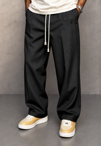 Pantalon large homme pinces taille ajustable coupe fluide - Tavon