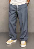 Pantalon large homme pinces taille ajustable coupe fluide - Tavon