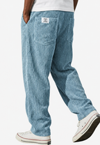 Pantalon en velours côtelé pour homme, coupe ample, avec poches - Bastian