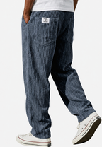 Pantalon en velours côtelé pour homme, coupe ample, avec poches - Bastian