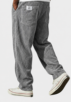 Pantalon en velours côtelé pour homme, coupe ample, avec poches - Bastian