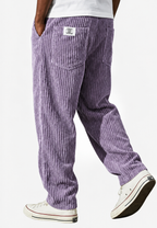 Pantalon en velours côtelé pour homme, coupe ample, avec poches - Bastian
