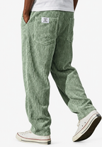 Pantalon en velours côtelé pour homme, coupe ample, avec poches - Bastian