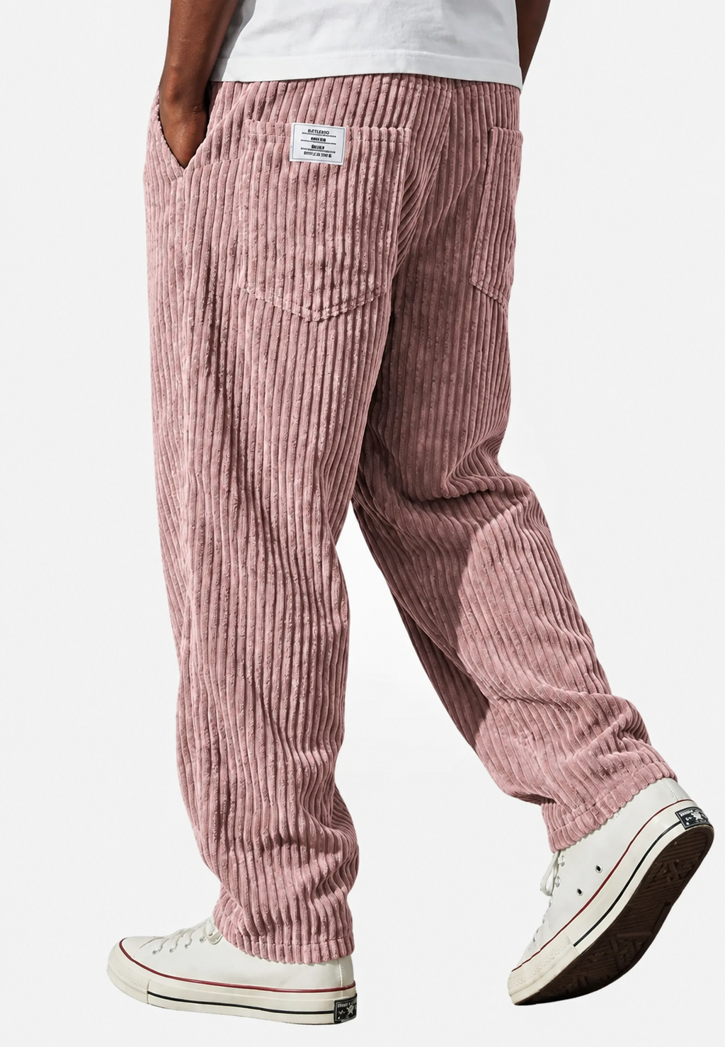 Pantalon en velours côtelé pour homme, coupe ample, avec poches - Bastian
