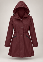 Parka imperméable femme capuche taille ajustable pluie - Vérane