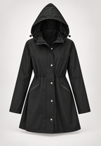 Parka imperméable femme capuche taille ajustable pluie - Vérane