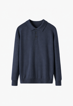 Polo maille laine mélangée homme col ouvert mi-saison - Gaël