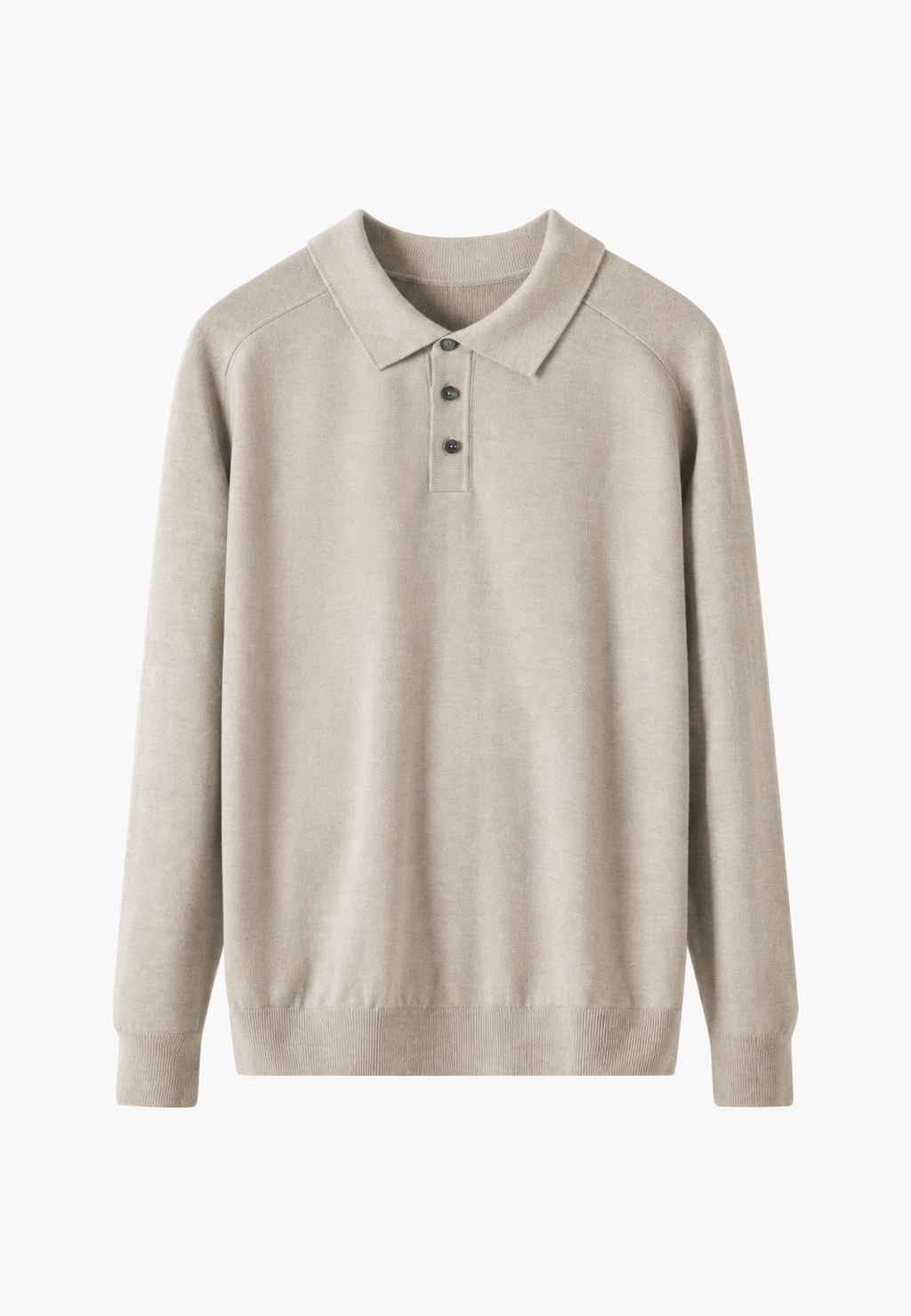 Polo maille laine mélangée homme col ouvert mi-saison - Gaël