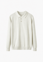 Polo maille laine mélangée homme col ouvert mi-saison - Gaël