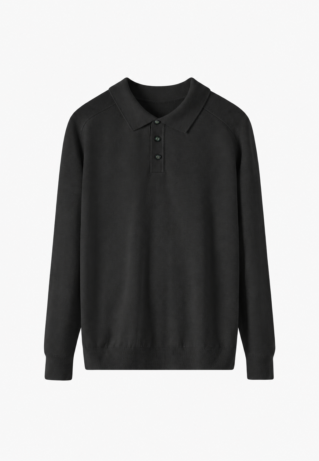 Polo punto hombre mezcla lana cuello abierto manga larga liso versátil otoño - Gaël