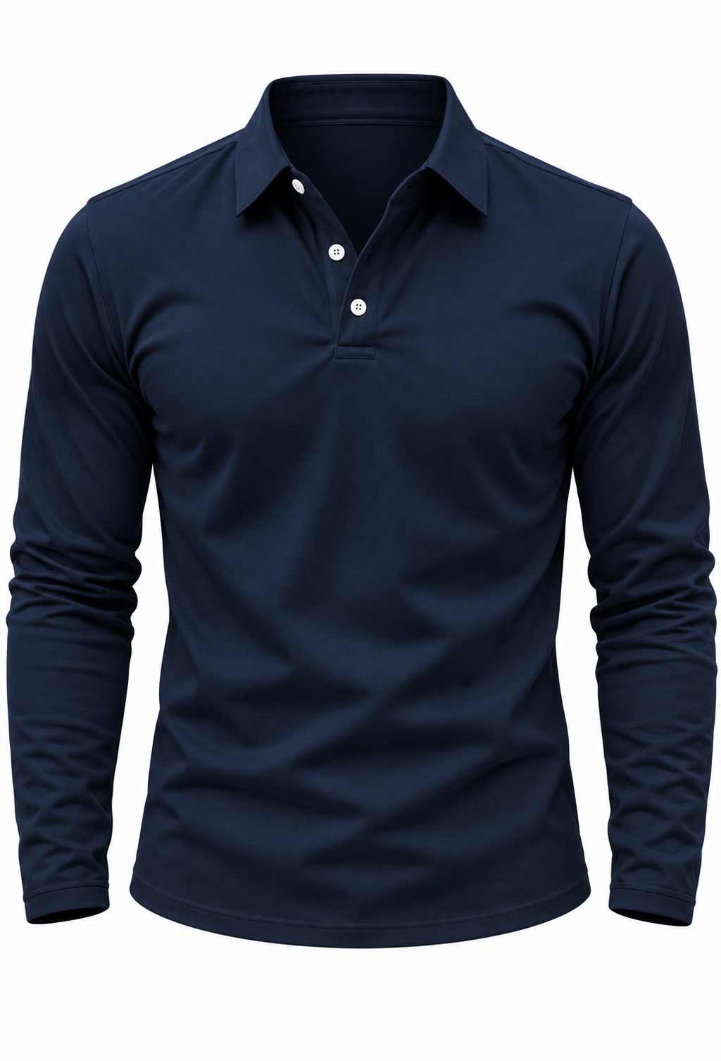 Polo homme manches longues col chemise boutons maille - Breno
