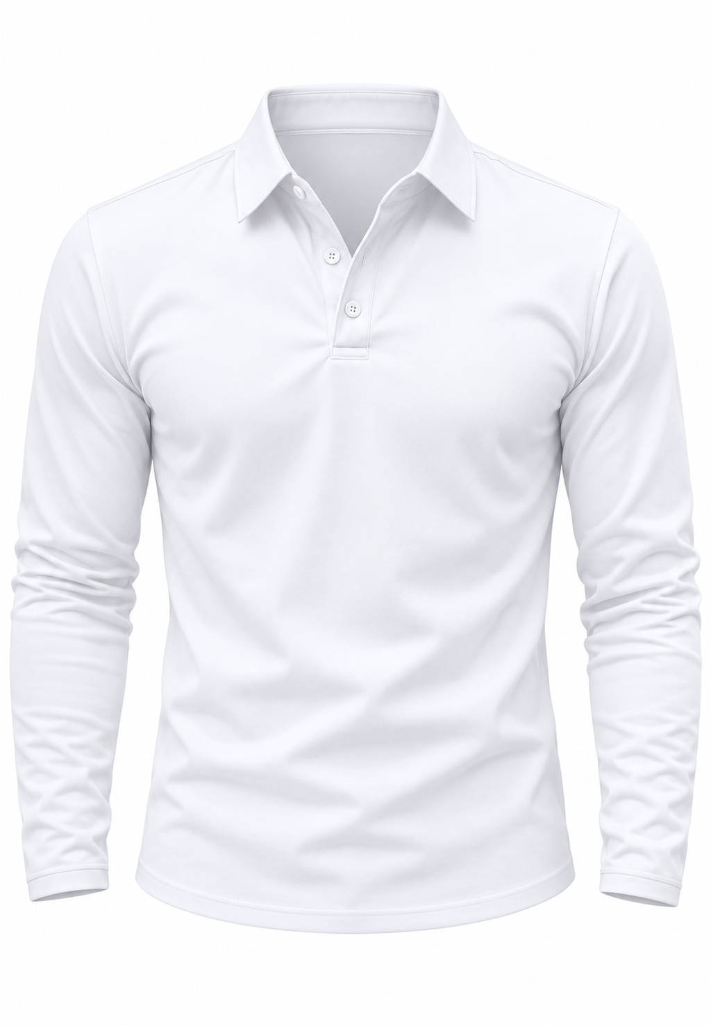 Polo homme manches longues col chemise boutons maille - Breno