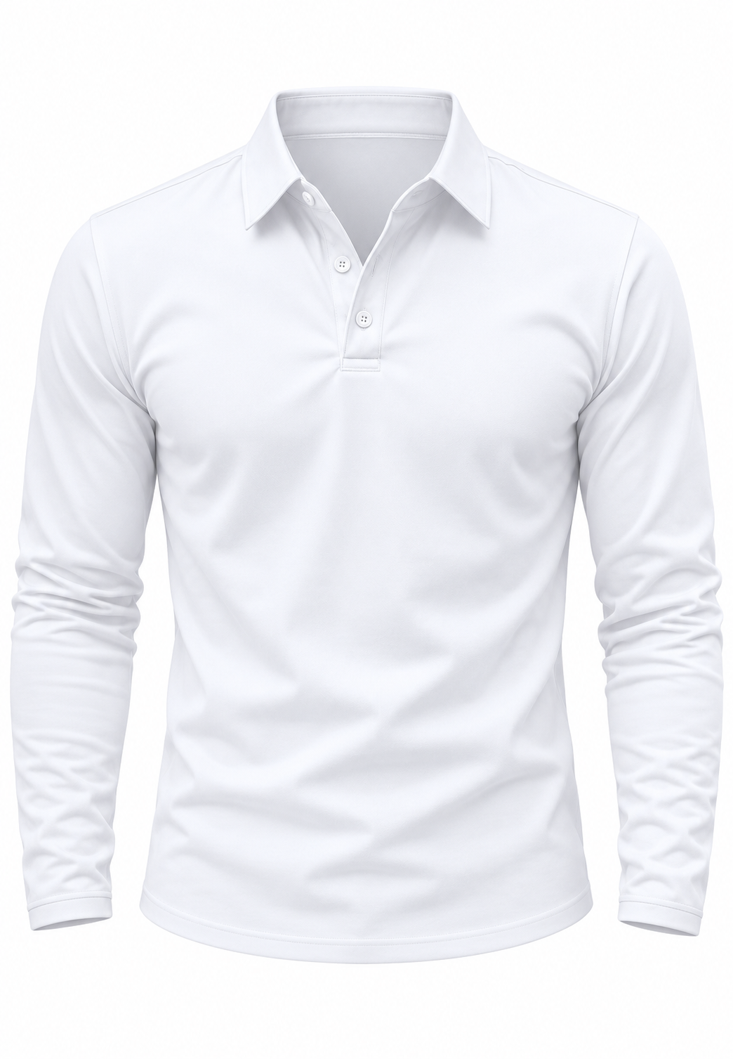 Polo homme manches longues col chemise boutons maille - Breno