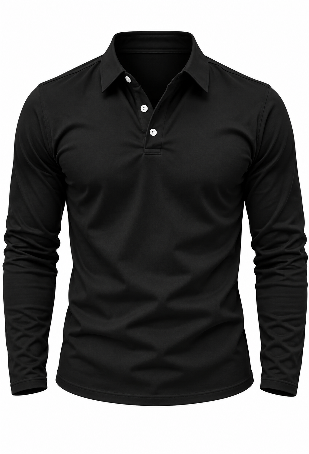 Polo homme manches longues col chemise boutons maille - Breno