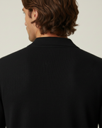 Polo homme manches longues maille unie col ouvert décontracté - Elian