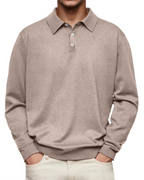 Polo homme manches longues maille unie col classique - Eder