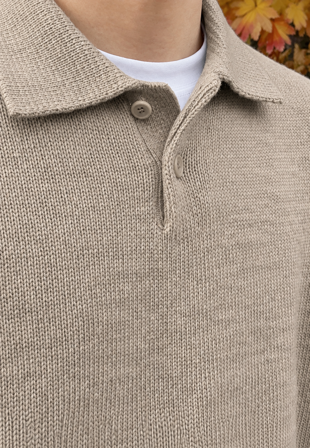Polo homme manches longues tricot uni col polo intemporel - Miro
