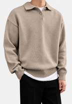 Polo homme manches longues tricot uni col polo intemporel - Miro