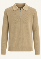 Pull maille homme col polo fermeture éclair tricot - Severin