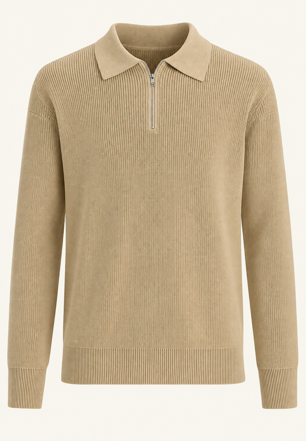 Pull maille homme col polo fermeture éclair tricot - Severin