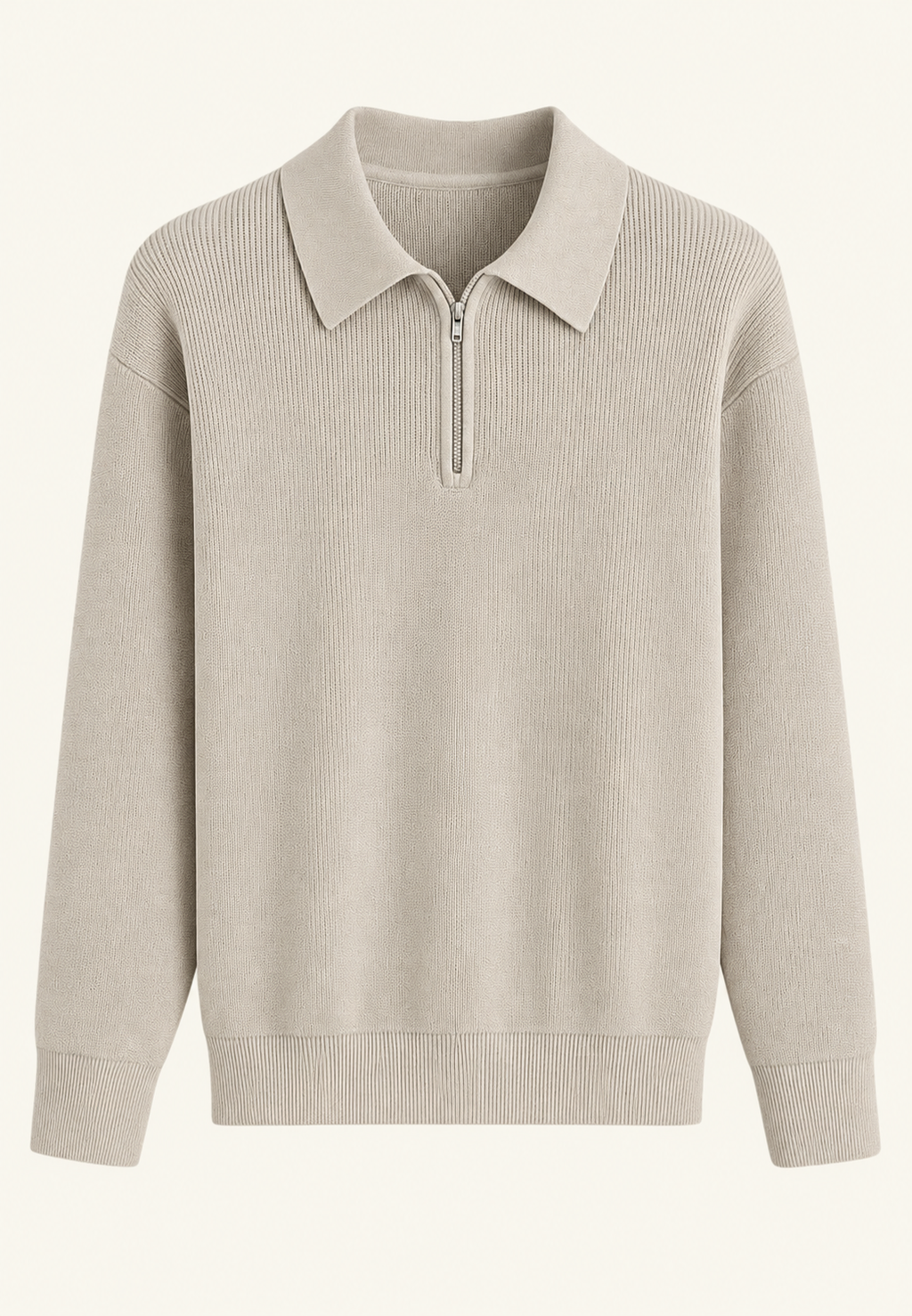 Pull maille homme col polo fermeture éclair tricot - Severin
