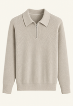 Pull maille homme col polo fermeture éclair tricot - Severin