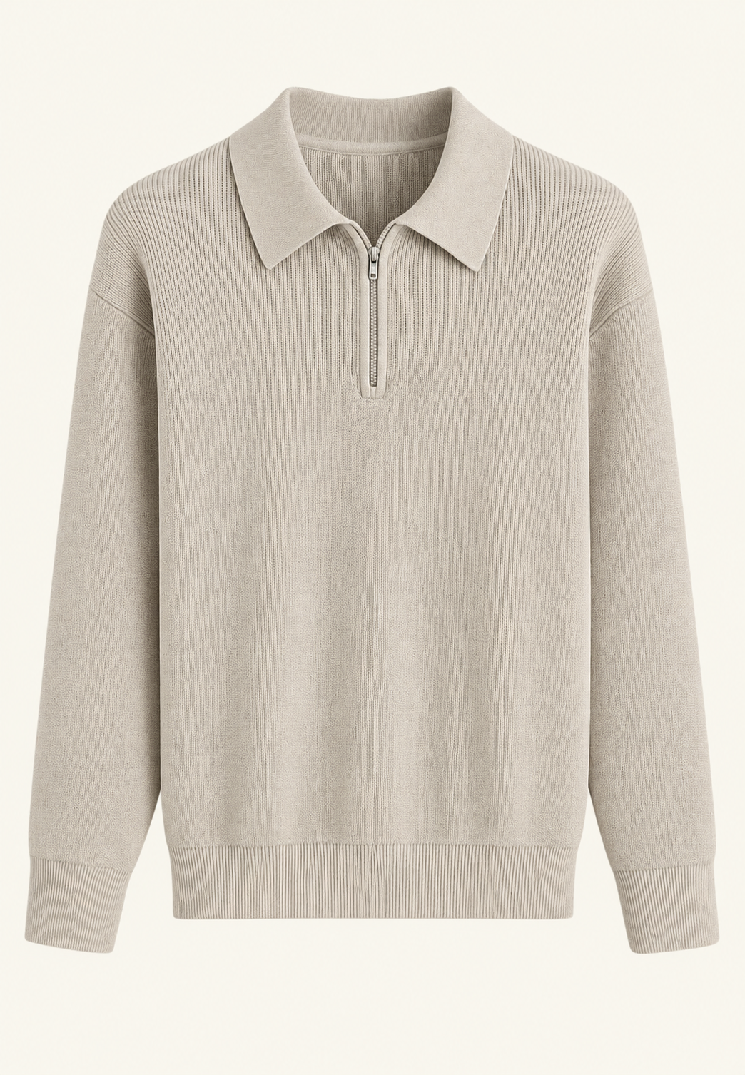Pull maille homme col polo fermeture éclair tricot - Severin
