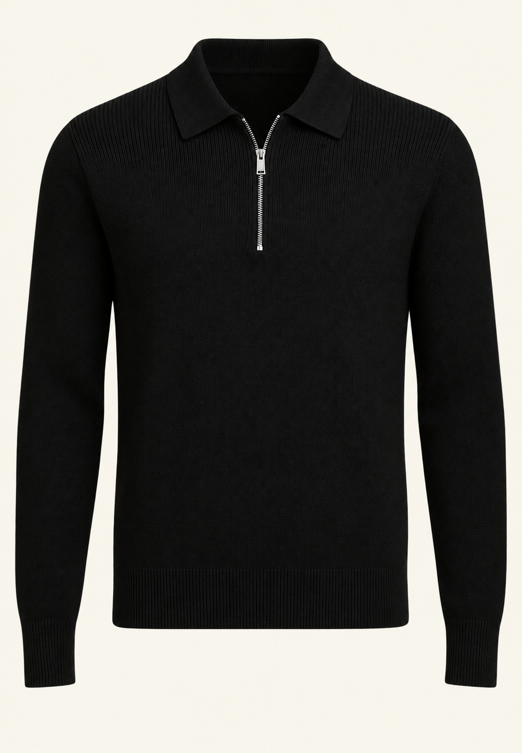 Pull maille homme col polo fermeture éclair tricot - Severin