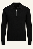 Pull maille homme col polo fermeture éclair tricot - Severin