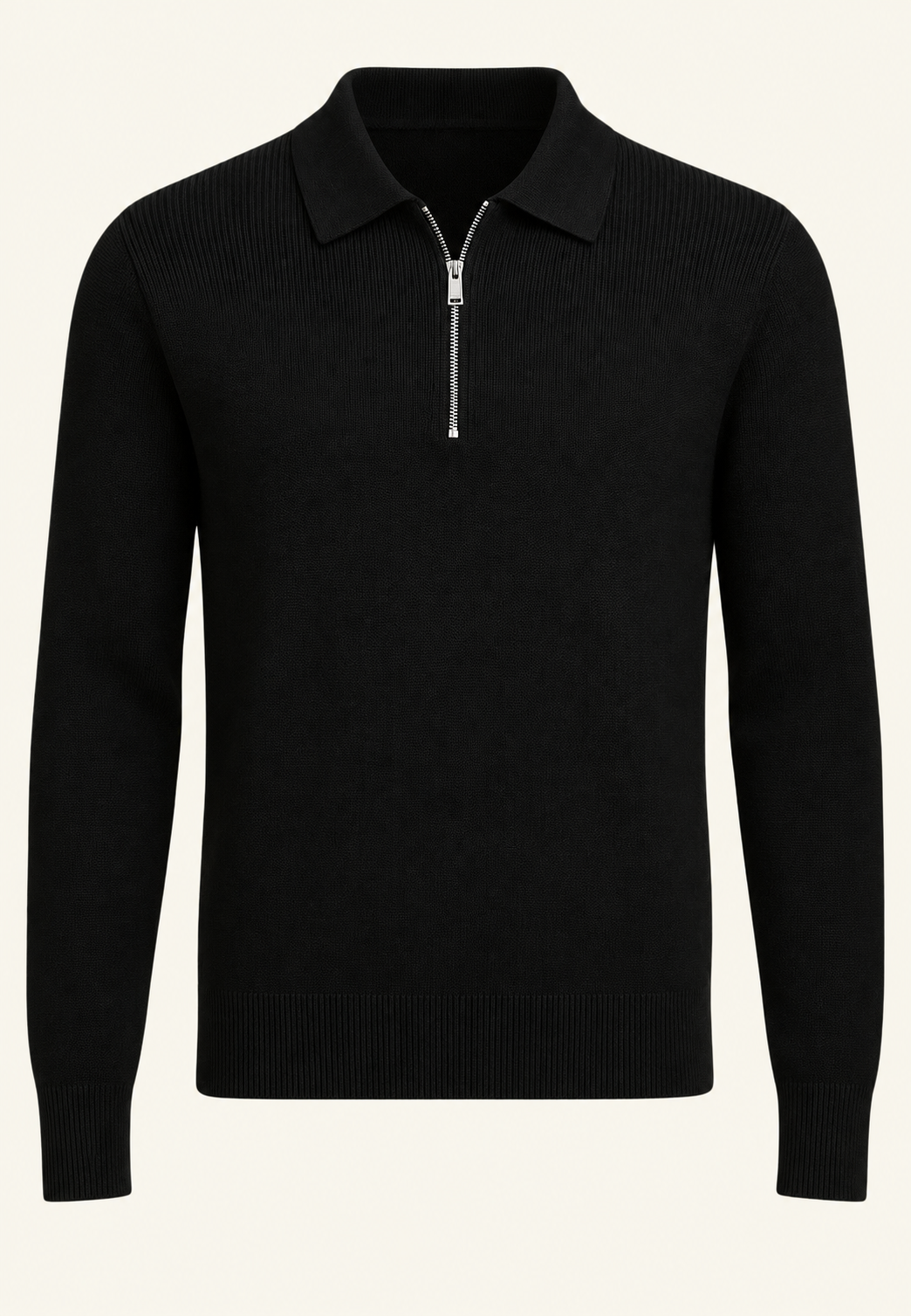 Pull maille homme col polo fermeture éclair tricot - Severin