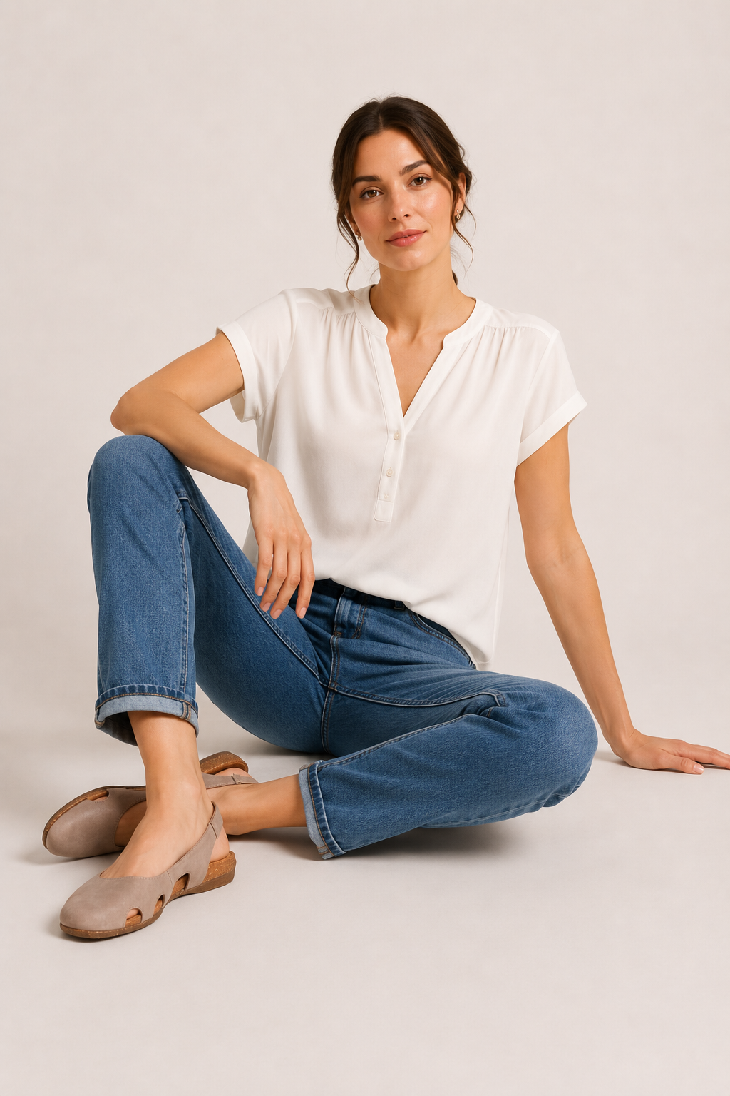 Sandales fermées femme plates semelle intérieure confortable été - Helga
