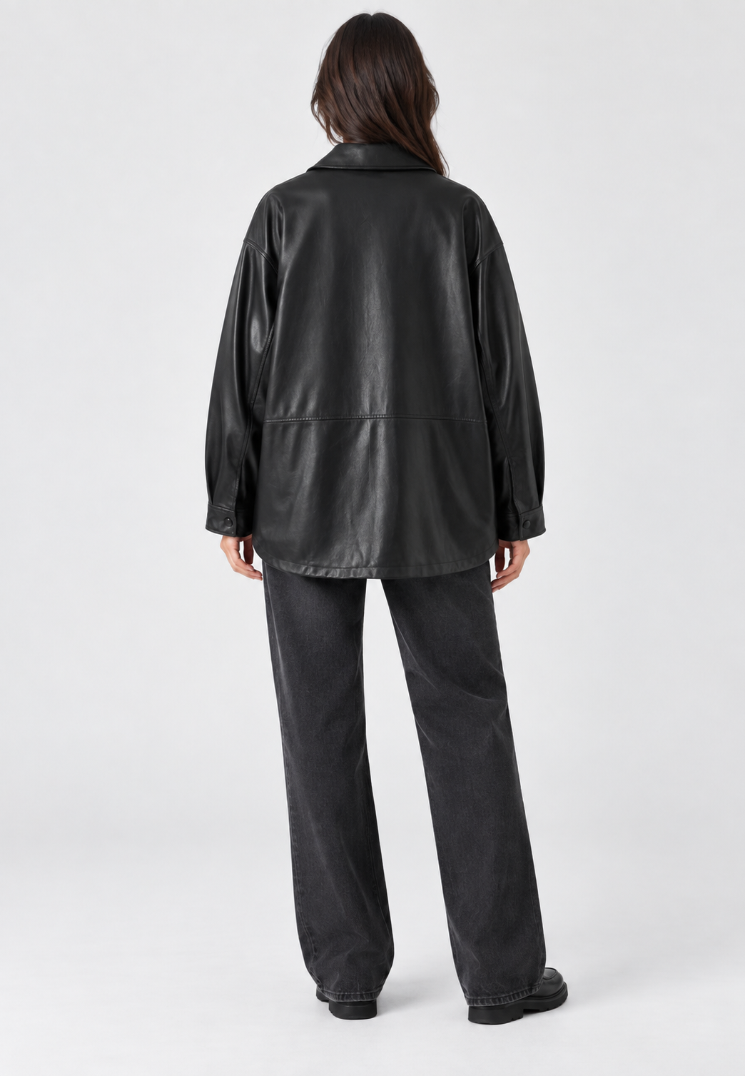 Veste oversize femme effet cuir poches ample urbaine - Thaïs
