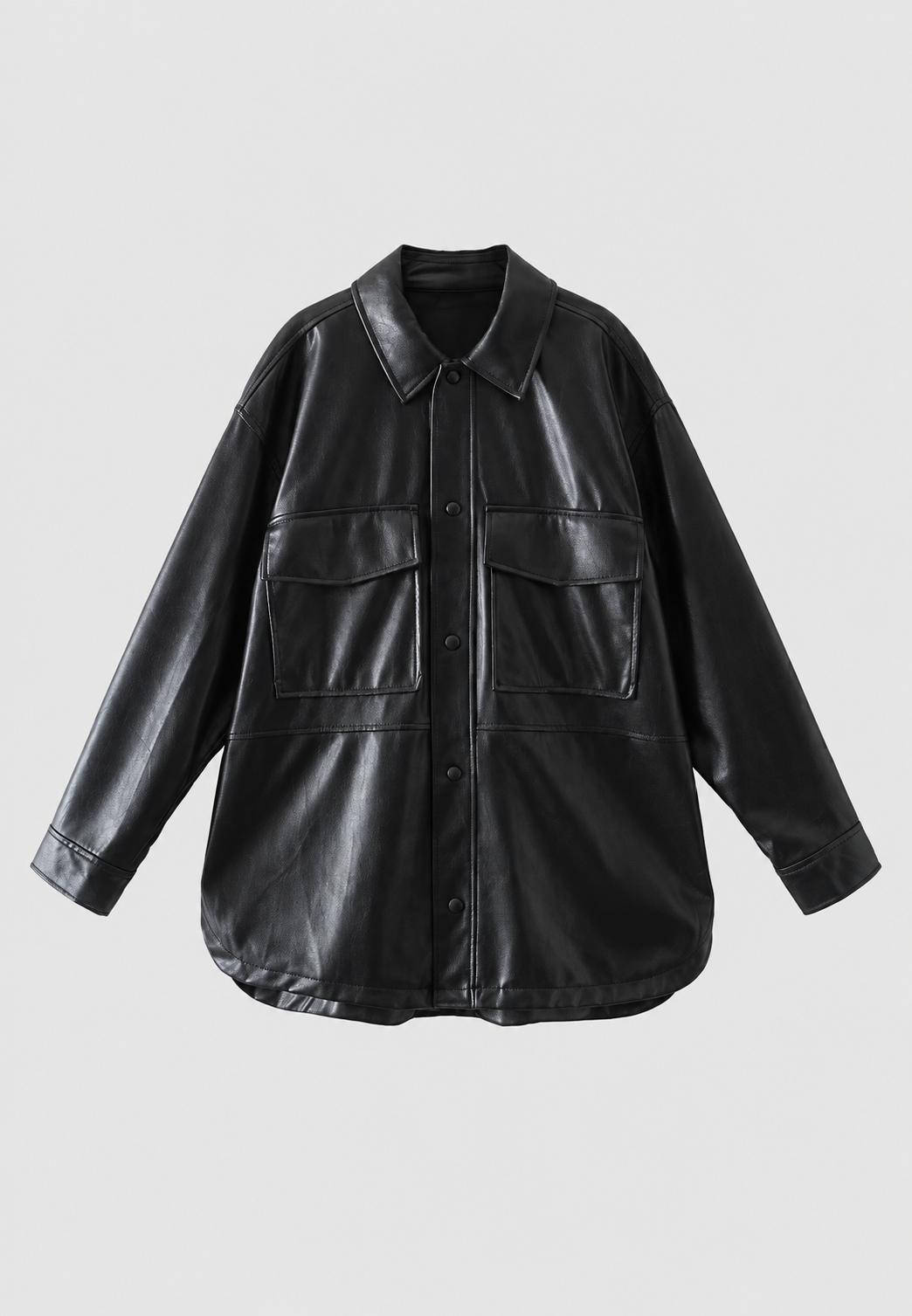 Veste oversize femme effet cuir poches ample urbaine - Thaïs