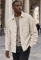 Chemise velours côtelé homme coupe ample poche poitrine - Mads