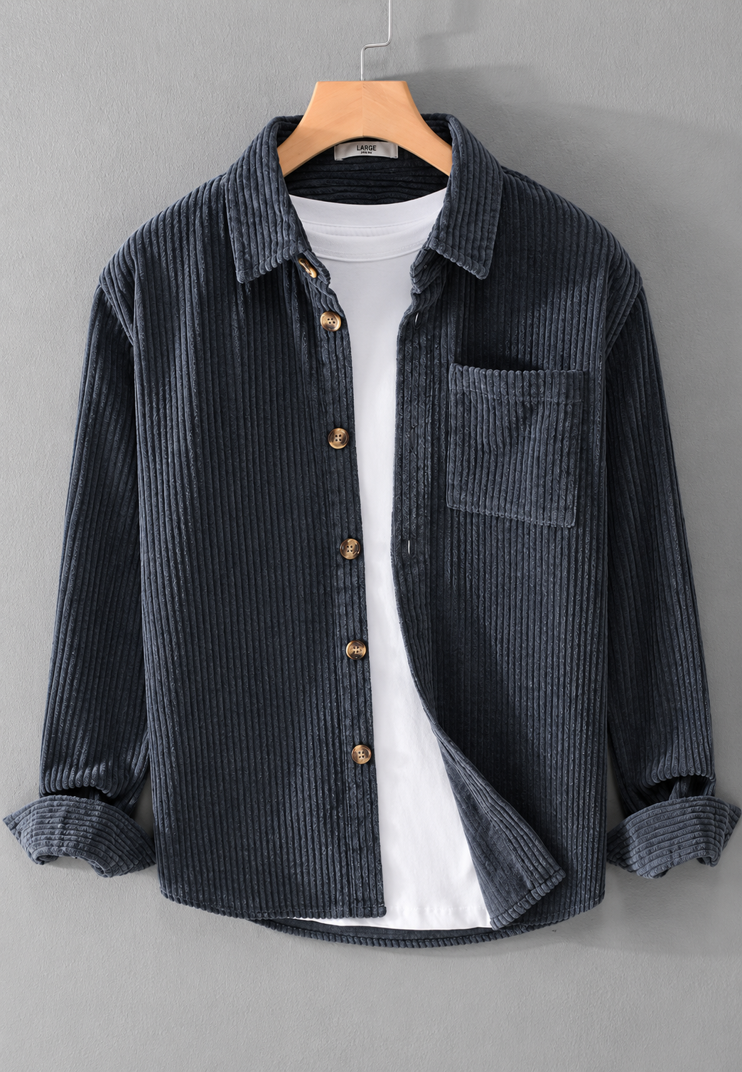Chemise velours côtelé homme coupe décontractée poche poitrine - Gaspard