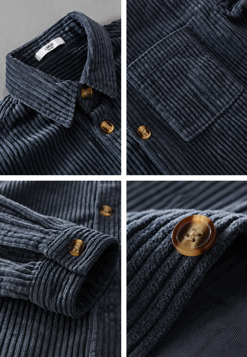 Chemise velours côtelé homme coupe décontractée poche poitrine - Gaspard
