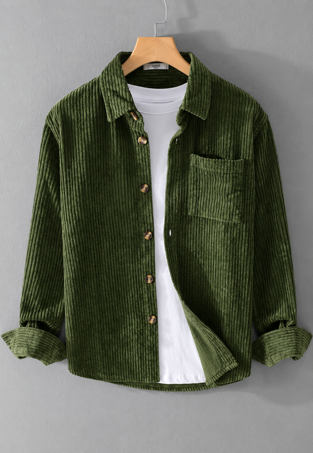Chemise velours côtelé homme coupe décontractée poche poitrine - Gaspard