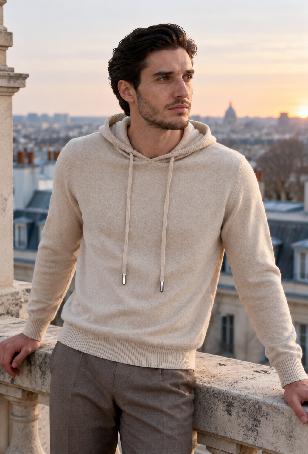 Sweat maille homme capuche réglable cordon confortable - Sébastien