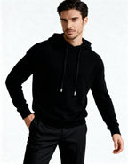 Sudadera punto hombre capucha ajustable cordones fino liso cuidada versátil - Sébastien