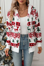 Sweat capuche femme fermeture éclair imprimé Noël festif - Nolwenn