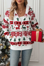 Sweat capuche femme fermeture éclair imprimé Noël festif - Nolwenn