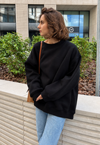 Sweat oversize femme col rond épaules tombantes confortable - Dagny