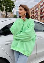 Sweat oversize femme col rond épaules tombantes confortable - Dagny