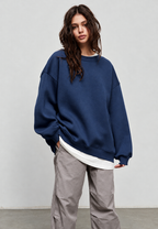 Sweat oversize femme col rond épaules tombantes confortable - Dagny