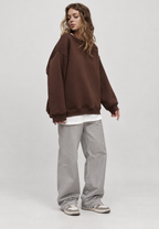 Sweat oversize femme col rond épaules tombantes confortable - Dagny