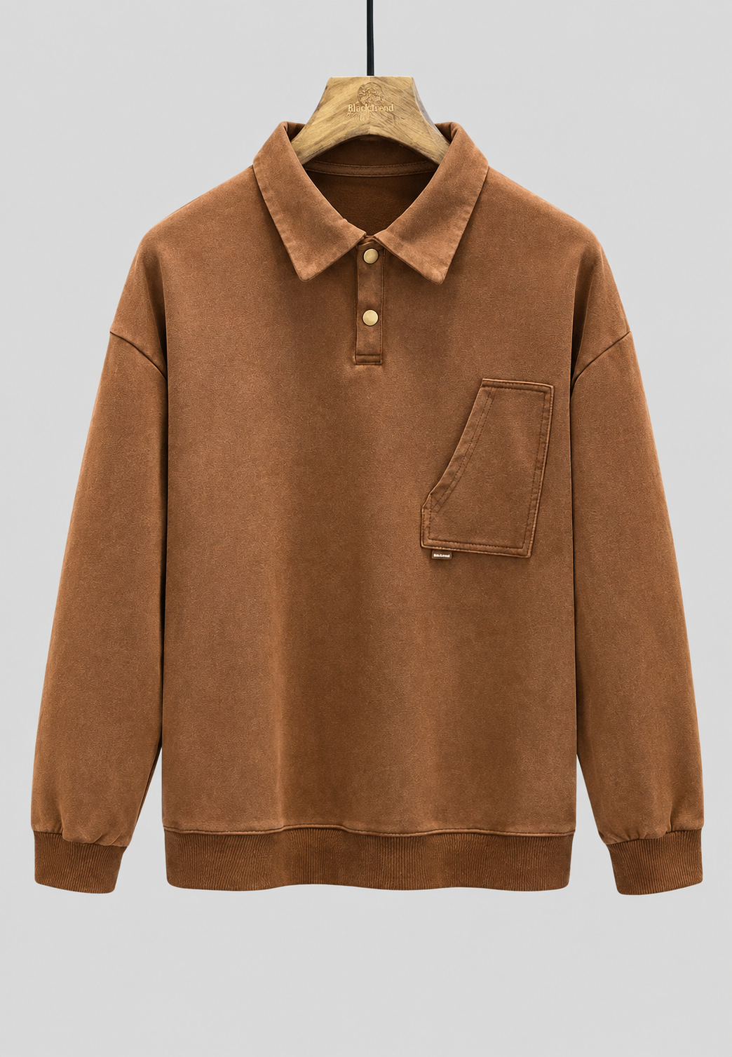 Polo homme manches longues effet délavé coton vintage - Dante